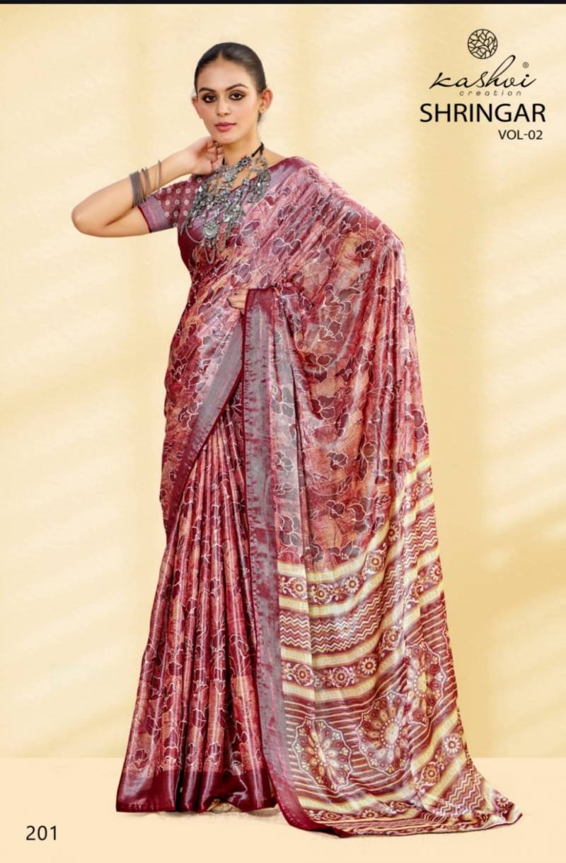 Kashvi Shringar Vol 2 Brasso With Foil Fancy Saree Collection - Image 5