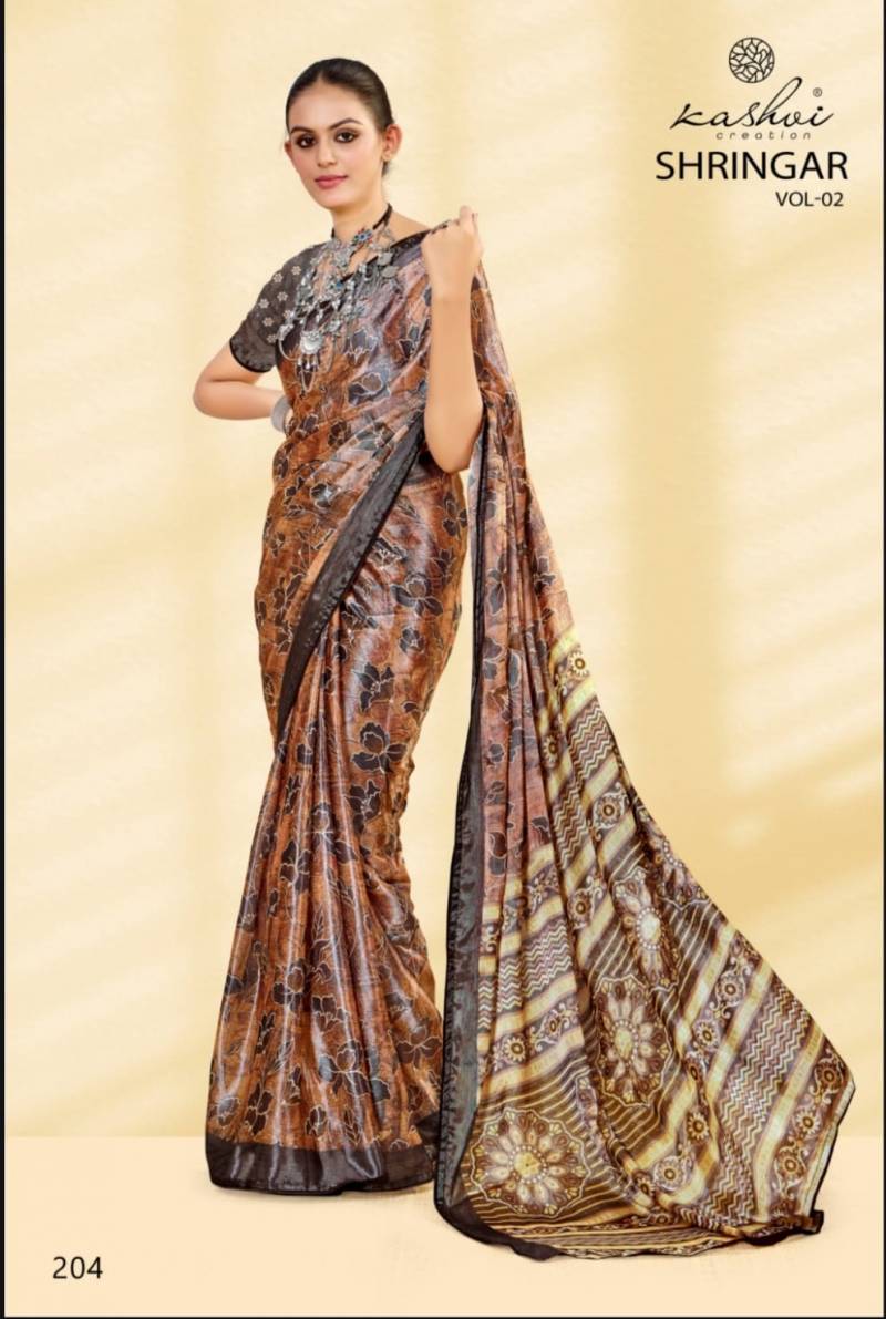 Kashvi Shringar Vol 2 Brasso With Foil Fancy Saree Collection - Image 6