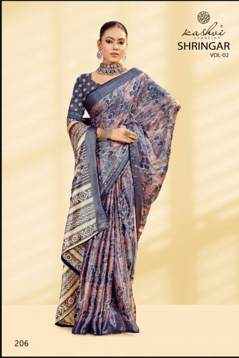 Kashvi Shringar Vol 2 Brasso With Foil Fancy Saree Collection - Image 9