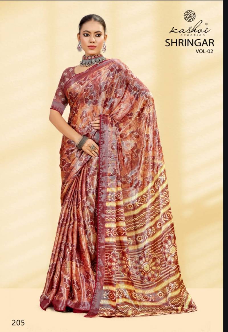 Kashvi Shringar Vol 2 Brasso With Foil Fancy Saree Collection - Image 3