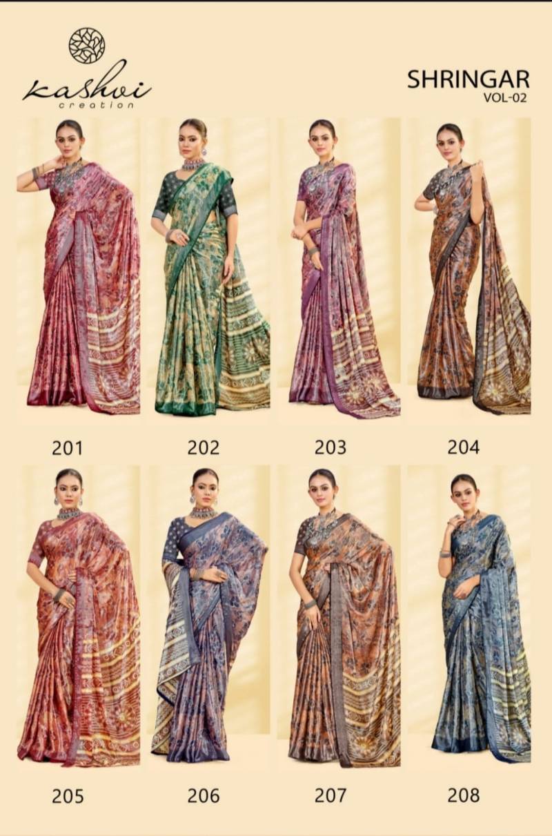 Kashvi Shringar Vol 2 Brasso With Foil Fancy Saree Collection - Image 4