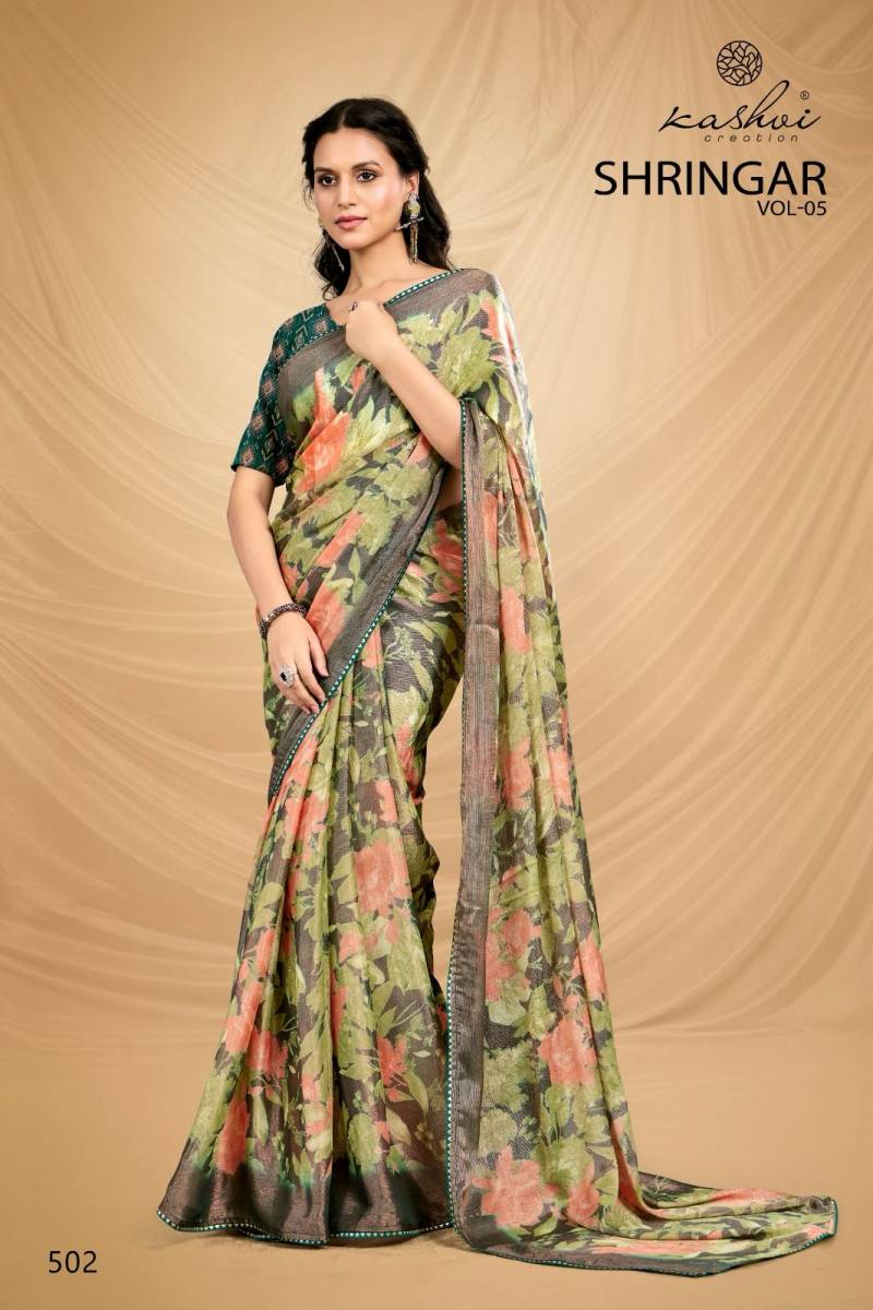 Kashvi Shringar Vol 5 Brasso Wholesale Foil Fancy Saree Collection