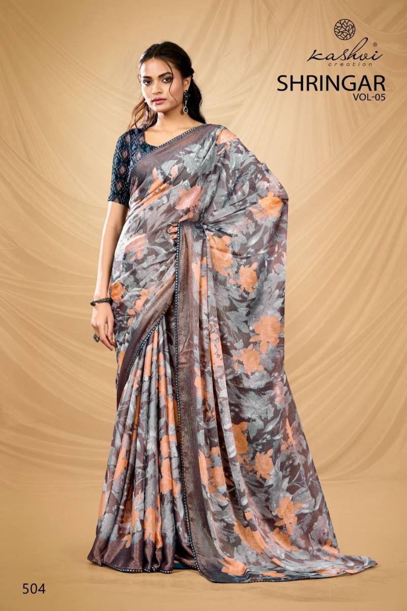 Kashvi Shringar Vol 5 Brasso Wholesale Foil Fancy Saree Collection - Image 6