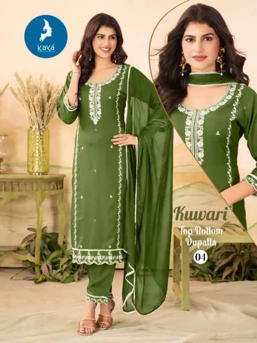 Kaya Kurti Kuwari Wholesale Rayon Kurti With Bottom Dupatta Collection - Image 5