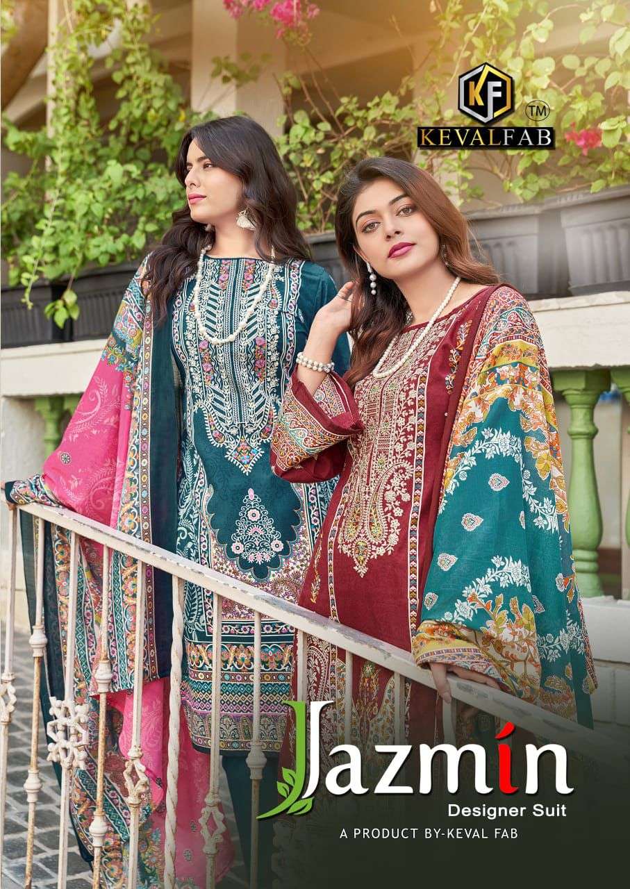Keval Fab Jazmin Printed Cotton Wholesale Karachi Dress Material Catalog