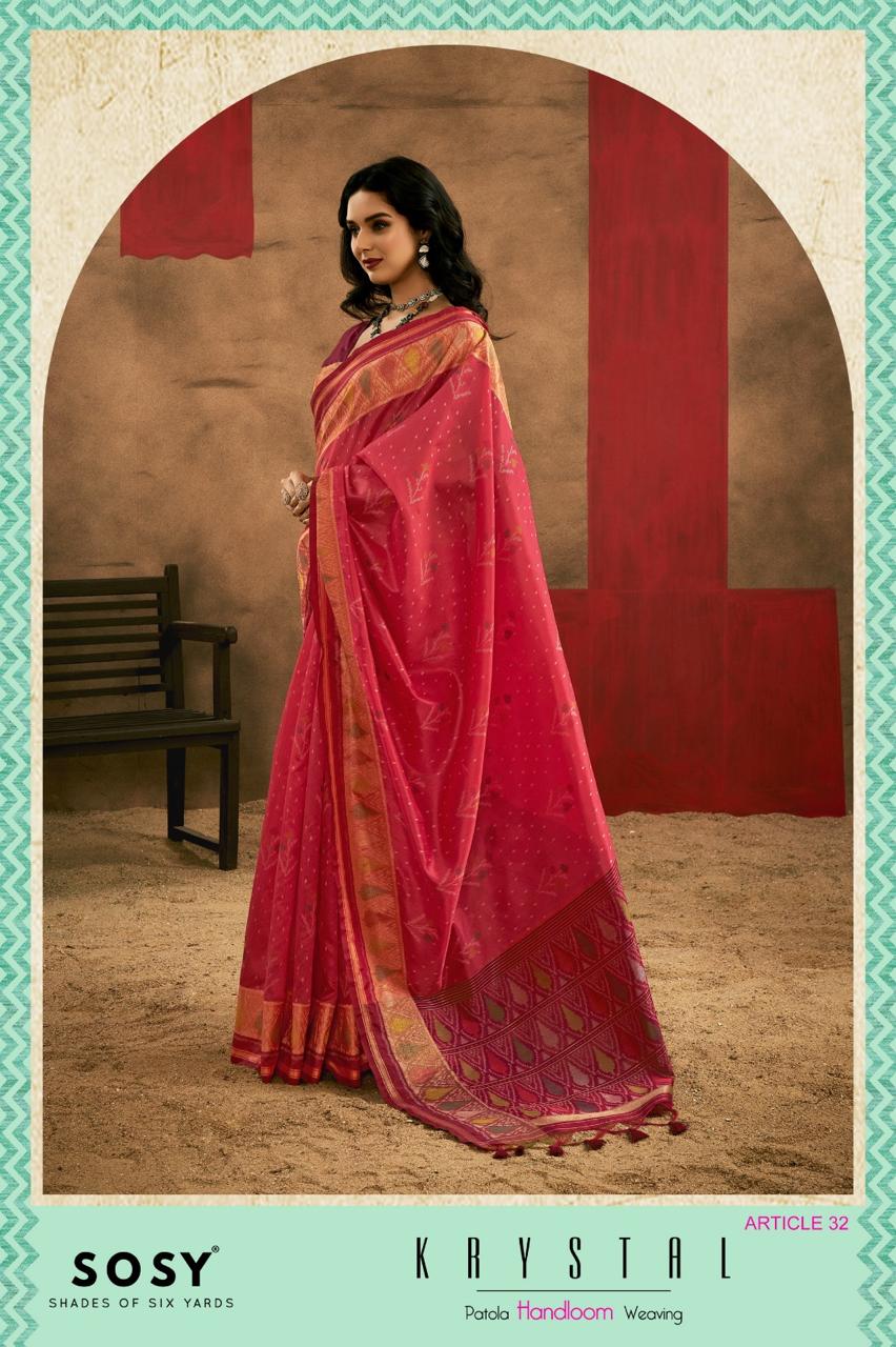 Krystal Sosy Patola Wholesale Handloom Weaving Sarees Collection — Wholesale Sarees, Krystal wholesale from Surat - Gallery Image 2