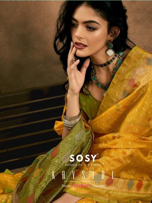 Krystal Sosy Patola Wholesale Handloom Weaving Sarees Collection — Wholesale Sarees, Krystal wholesale from Surat — view 1