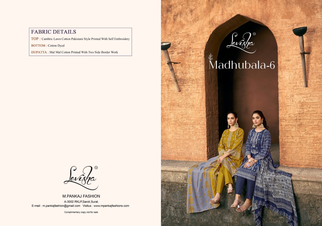 Levisha Madhubala 6 Wholesale Designer Cotton Salwar Kameez - Image 7
