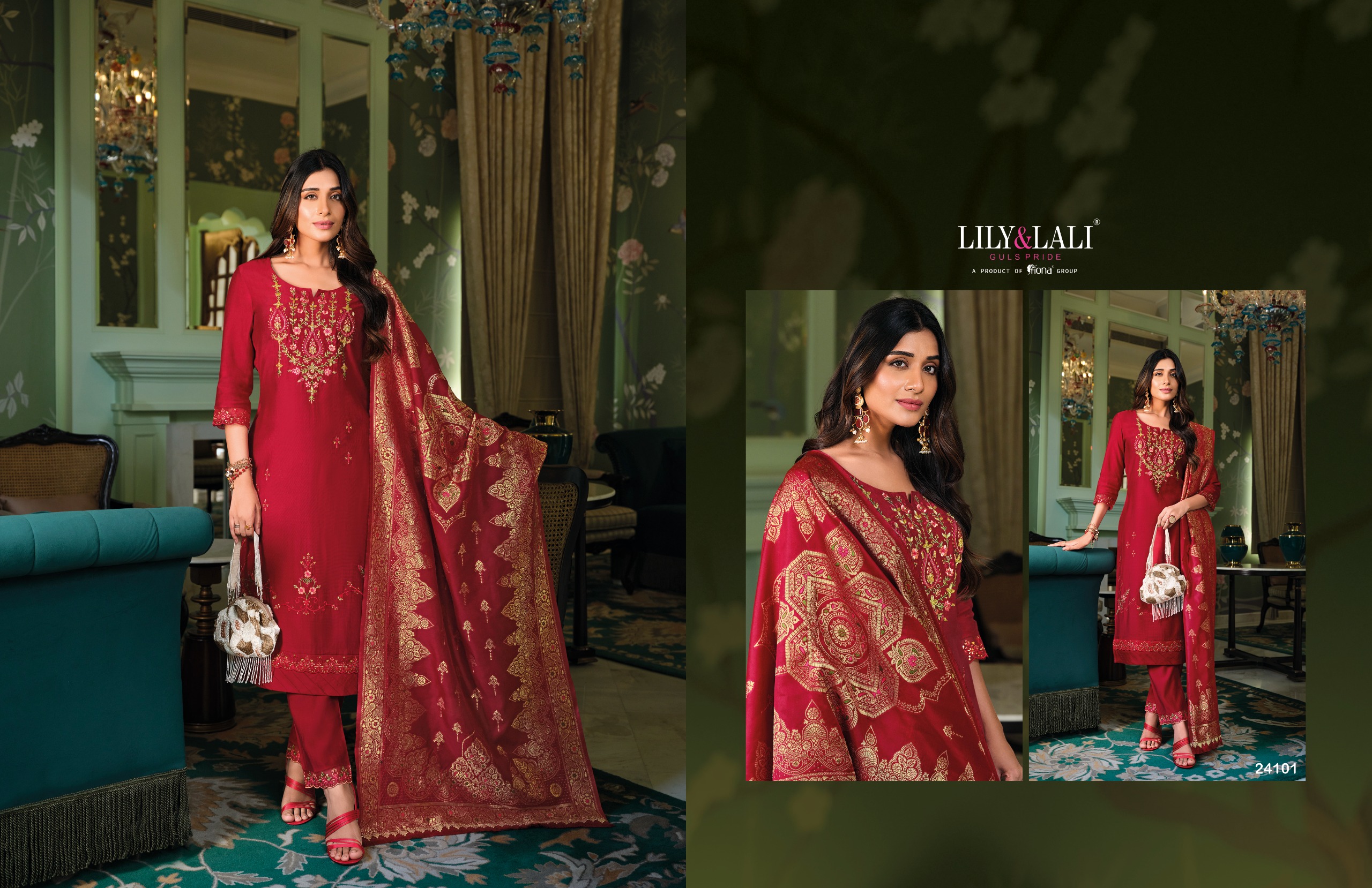 Lily & Lali Hasmeena Vol 5 Wholesale Viscose Kurti With Bottom Dupatta Catalog - Image 2