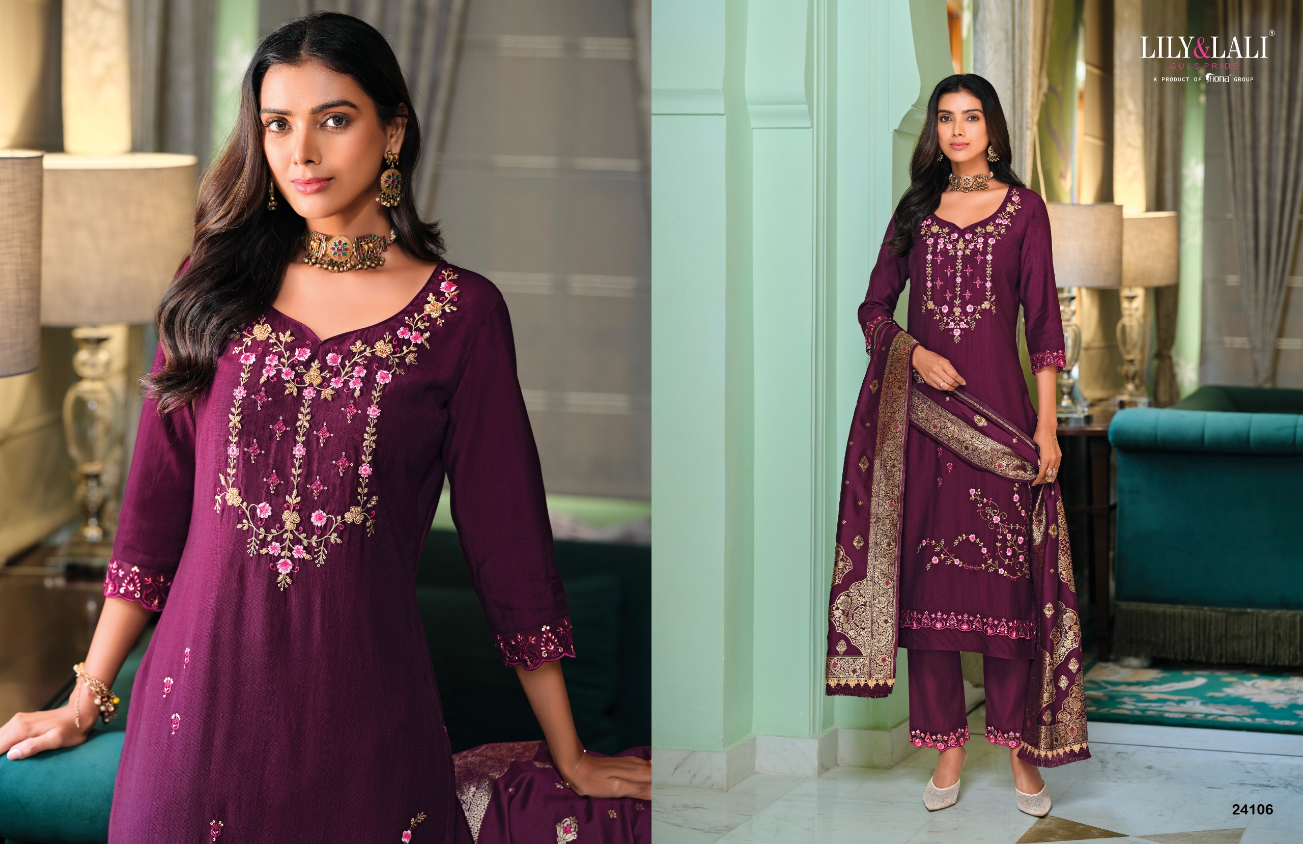 Lily & Lali Hasmeena Vol 5 Wholesale Viscose Kurti With Bottom Dupatta Catalog - Image 7