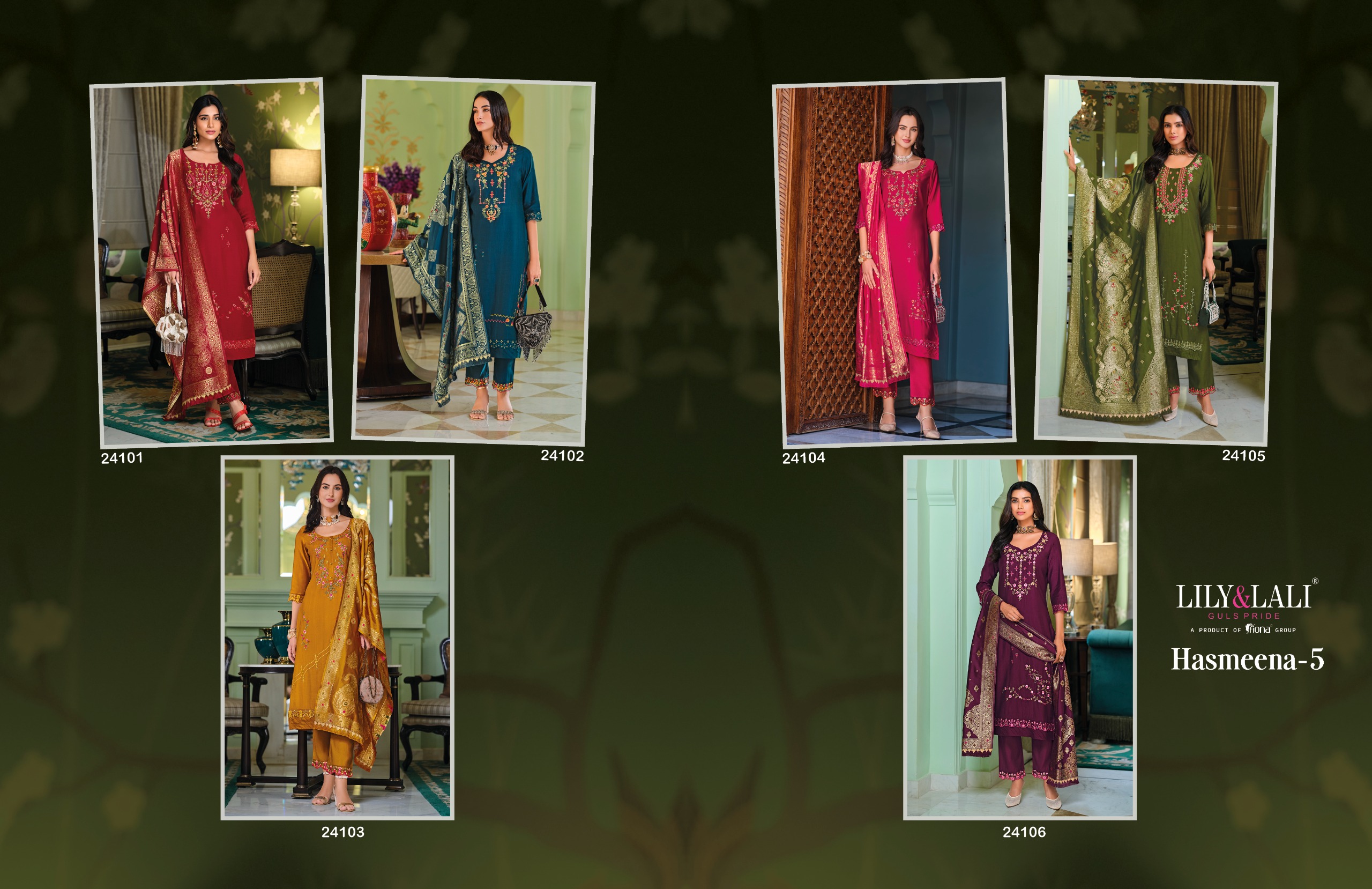 Lily & Lali Hasmeena Vol 5 Wholesale Viscose Kurti With Bottom Dupatta Catalog - Image 10
