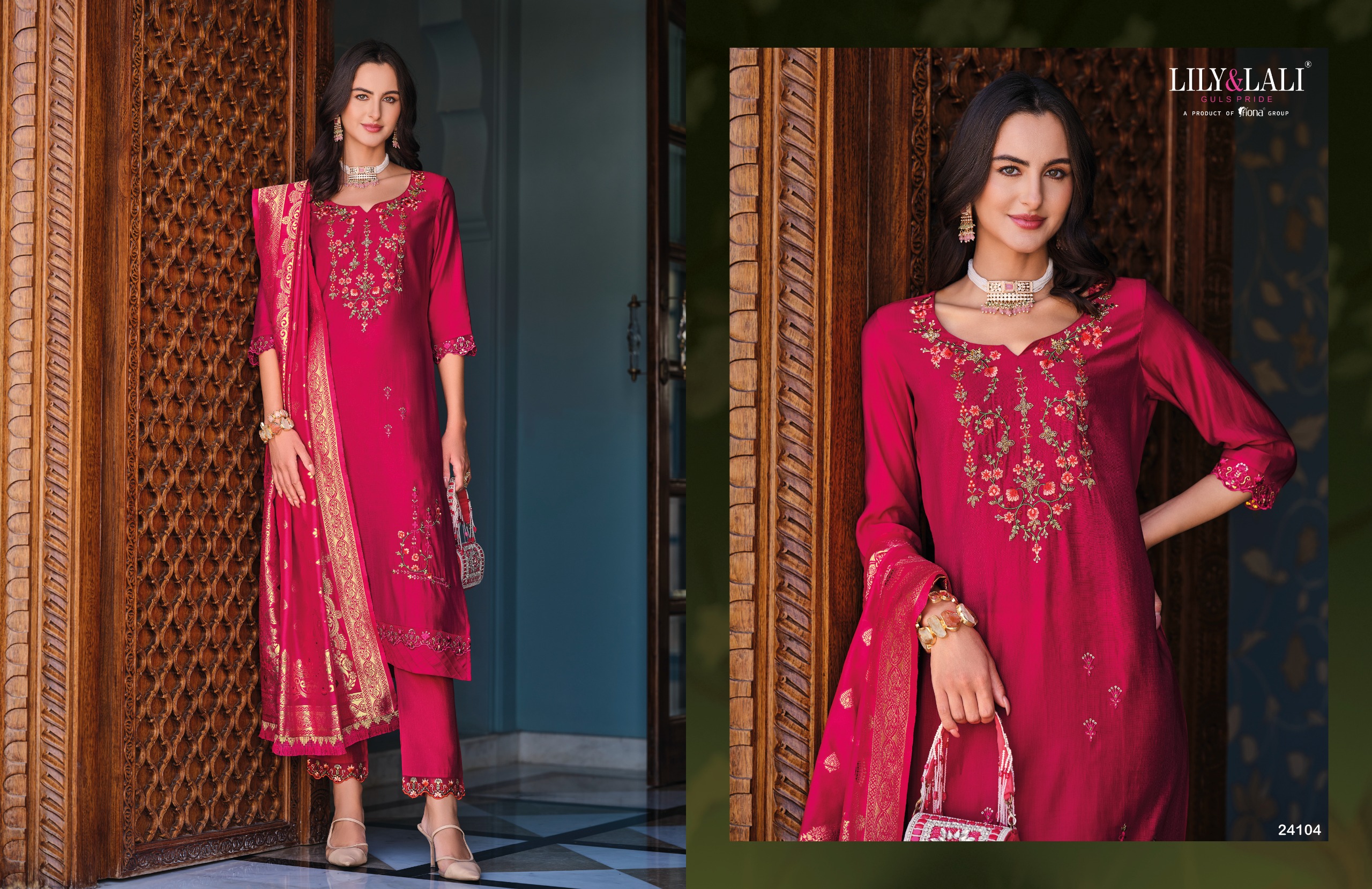 Lily & Lali Hasmeena Vol 5 Wholesale Viscose Kurti With Bottom Dupatta Catalog - Image 5