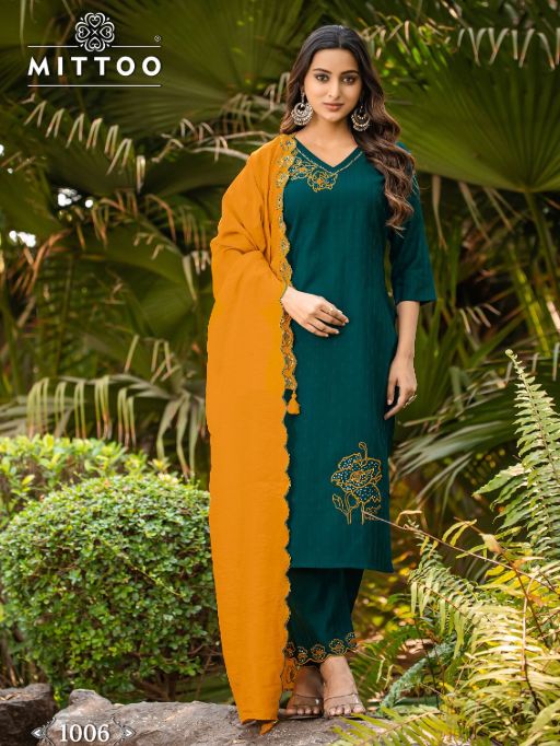 Mittoo Elite Viscose Wholesale Salwar Suit With Bottom Dupatta Catalog