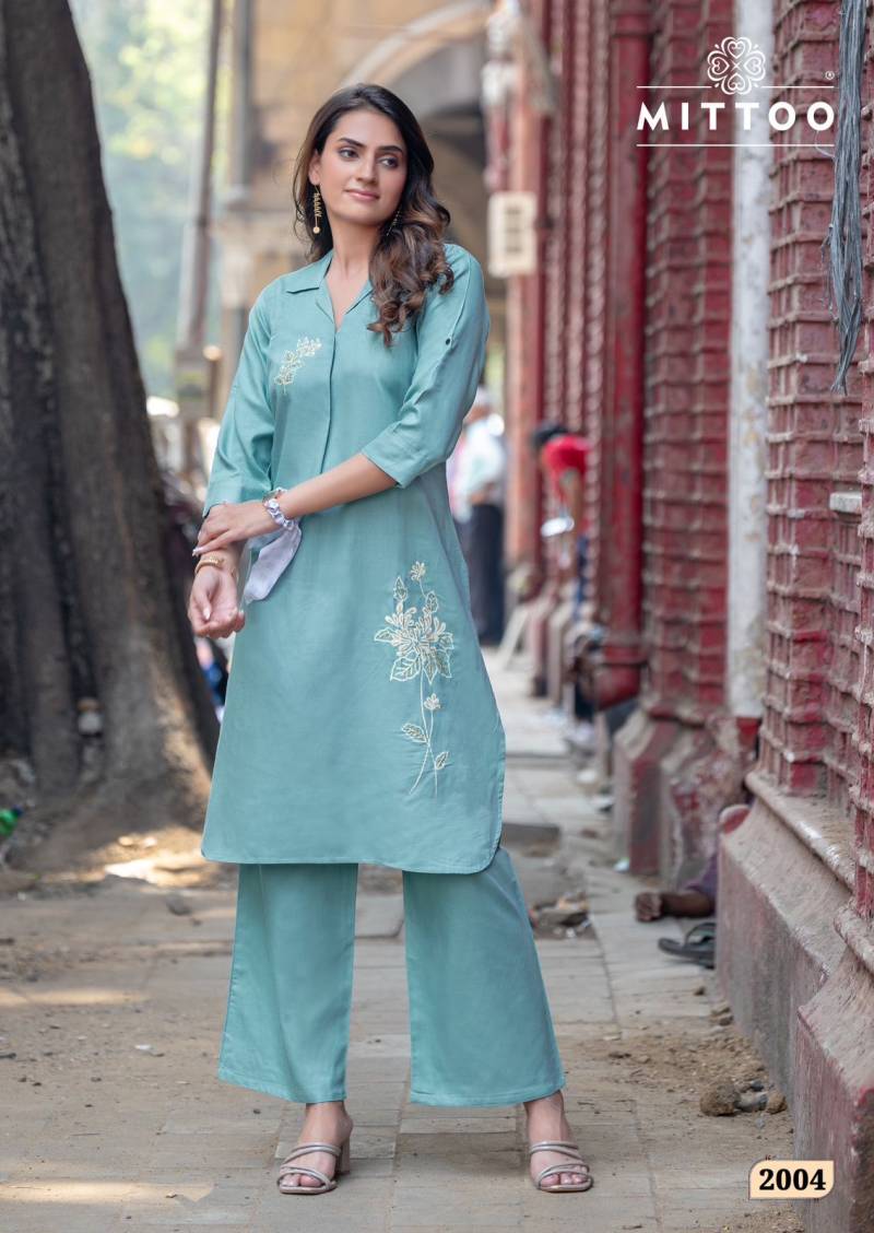 Mittoo Eshani Rayon Twill With Handwork Co Ord Set Collection - Image 5