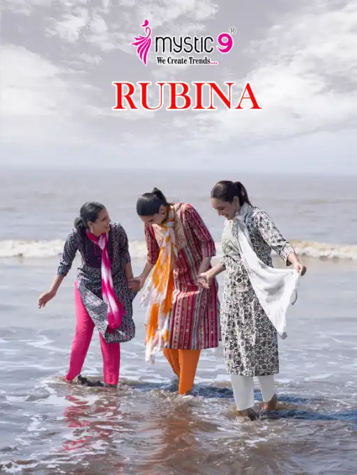 Mystic 9 Rubina Vol 9 Rayon Wholesale Kurti With Bottom Dupatta