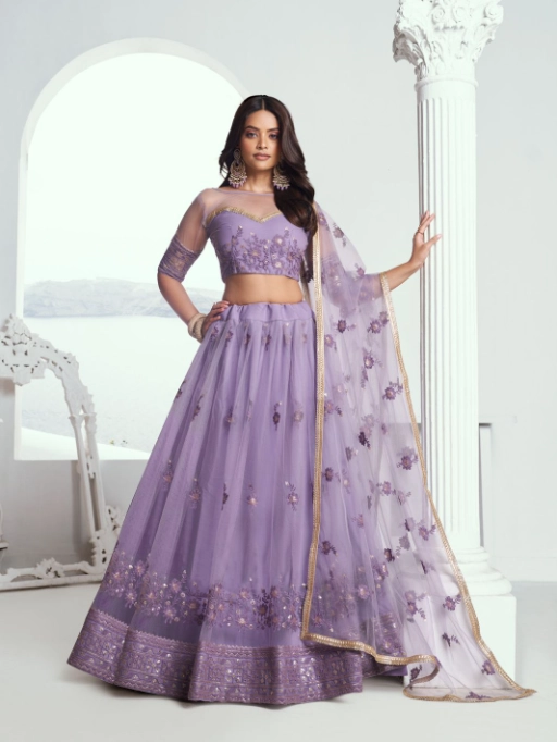 Narayani Fashion Chandrakala Lavender Wholesale Lehenga Choli