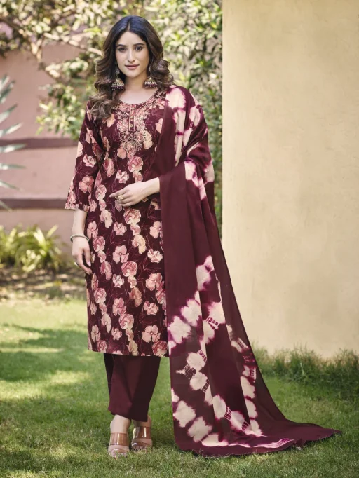 OSSM Sunshine Cotton Flex Printed Kurti Bottom Dupatta Collection - Image 3