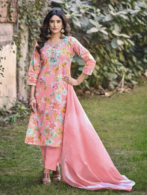 OSSM Sunshine Cotton Flex Printed Kurti Bottom Dupatta Collection - Image 7