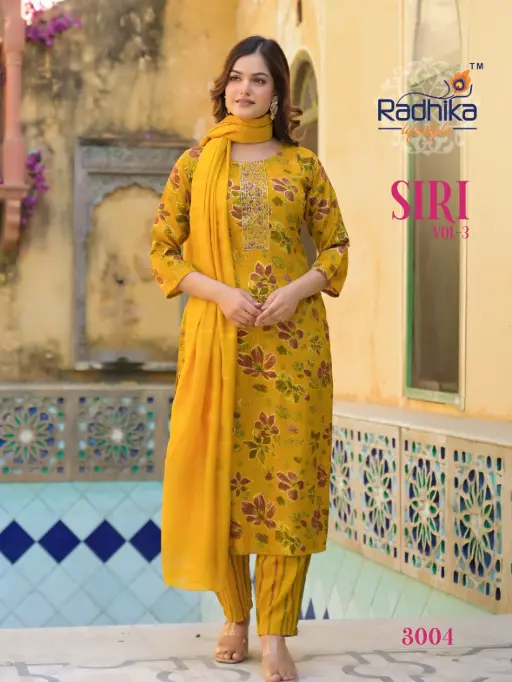 Radhika Lifestyle Siri Vol 3 Rayon Print Kurti With Bottom Dupatta Catalog - Image 7