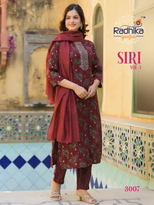 Radhika Lifestyle Siri Vol 3 Rayon Print Kurti With Bottom Dupatta Catalog - Image 2