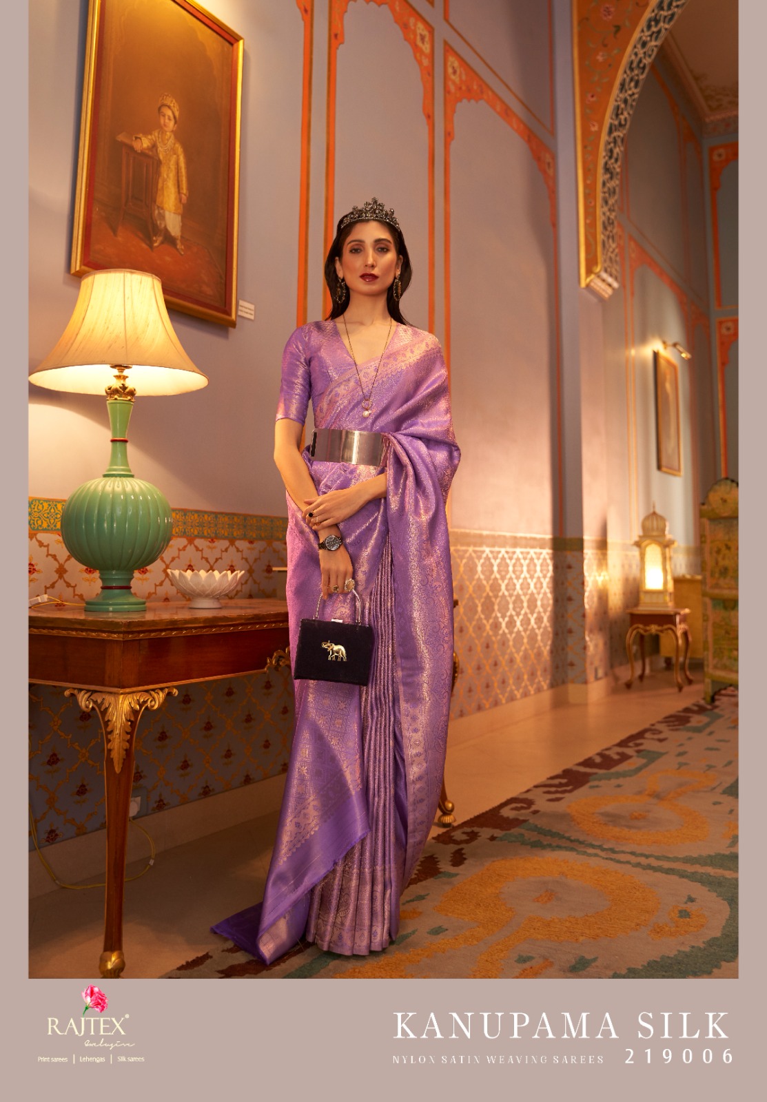 Raj Tex Kanupama Silk Nylon Satin Saree Wholesale Collection - Image 5
