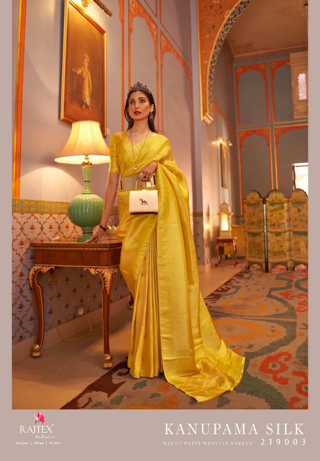 Raj Tex Kanupama Silk Nylon Satin Saree Wholesale Collection - Image 3