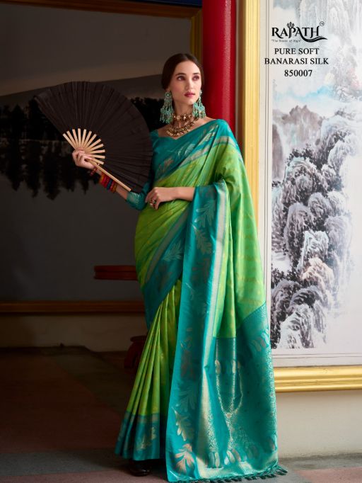 RajPath Fabric LEAF SILK Wholesale Banarasi Silk Saree Catalog