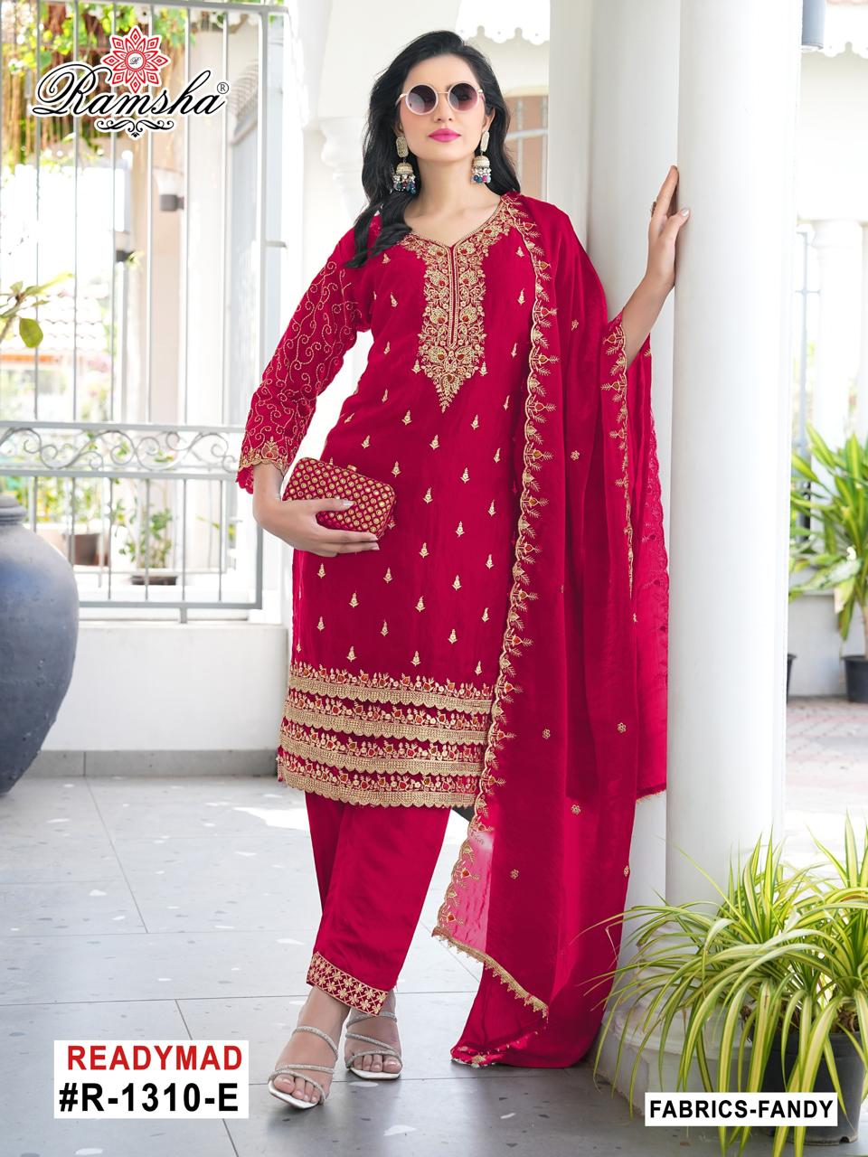 Ramsha R-1310 NX Fancy Readymade Salwar Suit with Silk Bottom Wholesale