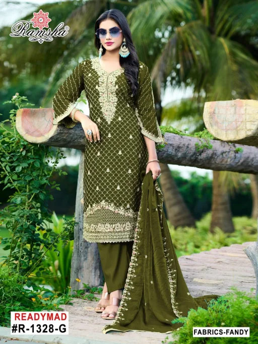Ramsha R-1328 NX Readymade Wholesale Pakistani Designer Suit - Image 3