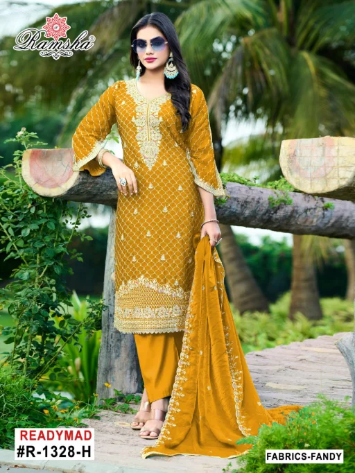 Ramsha R-1328 NX Readymade Wholesale Pakistani Designer Suit - Image 4