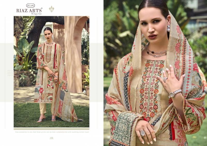 Riaz Arts Musafir Vol 23 Wholesale Lawn Digital Printed Dress Material Collection - Image 3