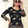 Sangeet Kiki Budget Wholesale Rayon Gold Multi Print Kurti Catalog