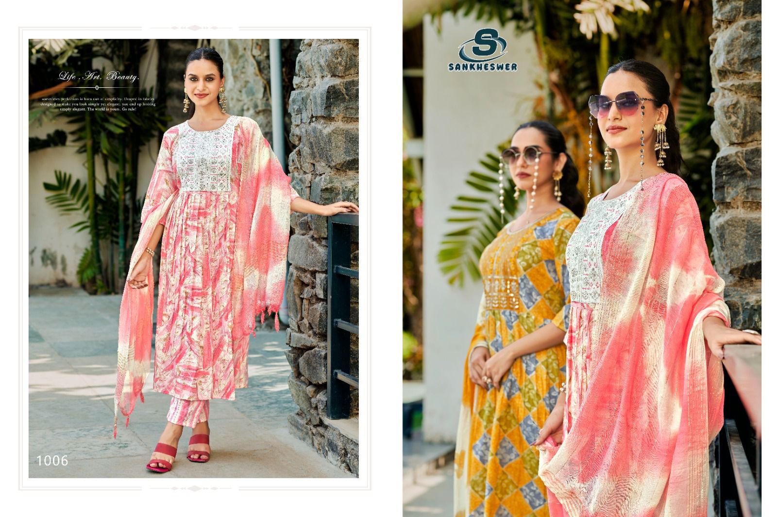 Sankheswer Aashiqui Gold Vol.1 Wholesale Print Cotton Aanarkali Suits Collection - Image 2