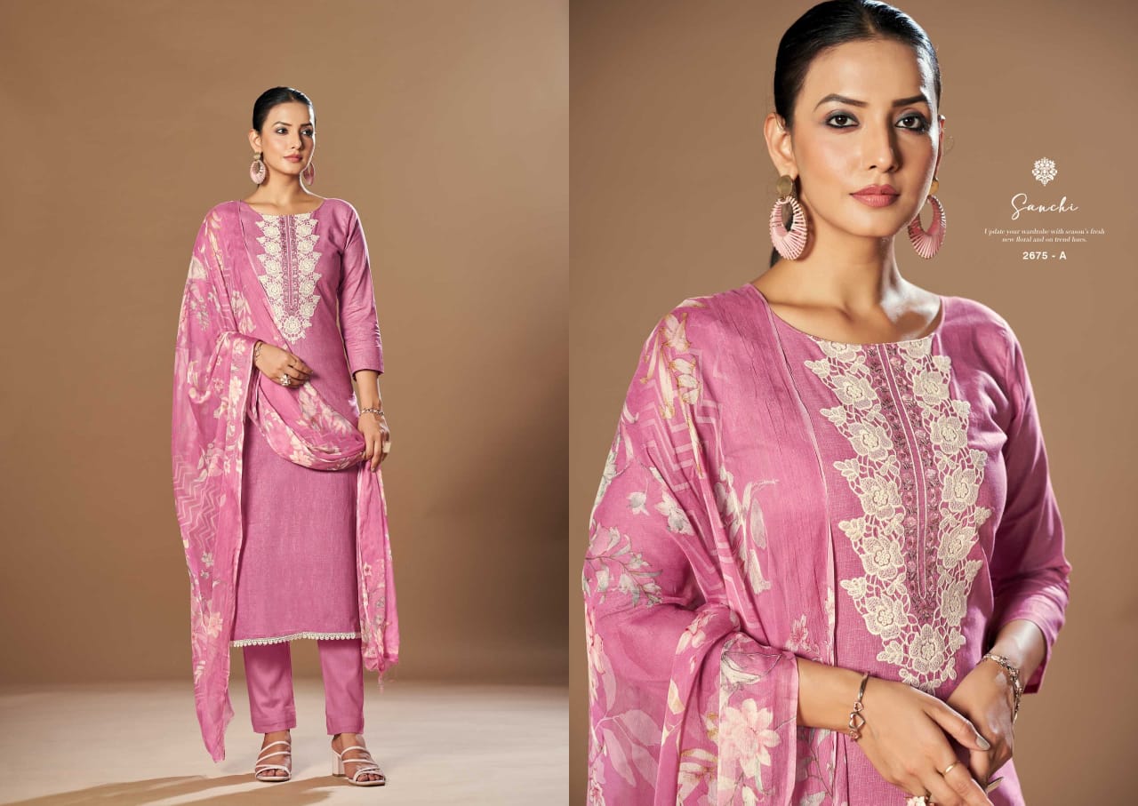 Sargam Sanchi Cotton Printed Embroidery Salwar Suits Collection - Image 6