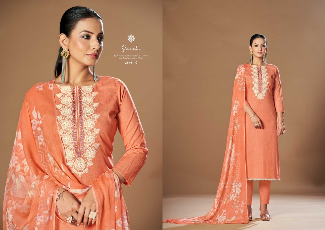 Sargam Sanchi Cotton Printed Embroidery Salwar Suits Collection - Image 2