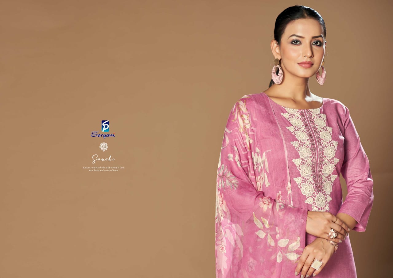 Sargam Sanchi Cotton Printed Embroidery Salwar Suits Collection - Image 3