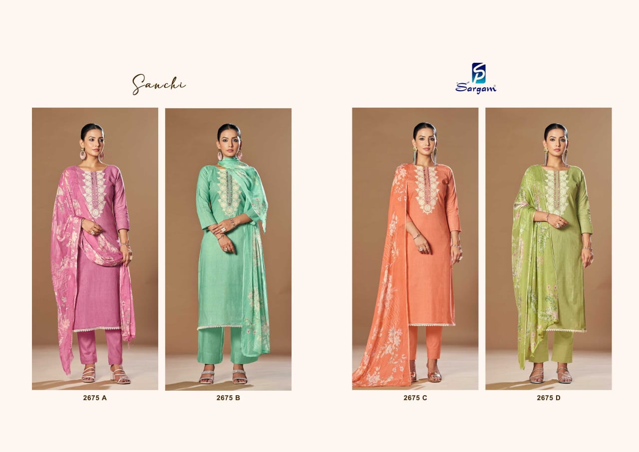 Sargam Sanchi Cotton Printed Embroidery Salwar Suits Collection - Image 8