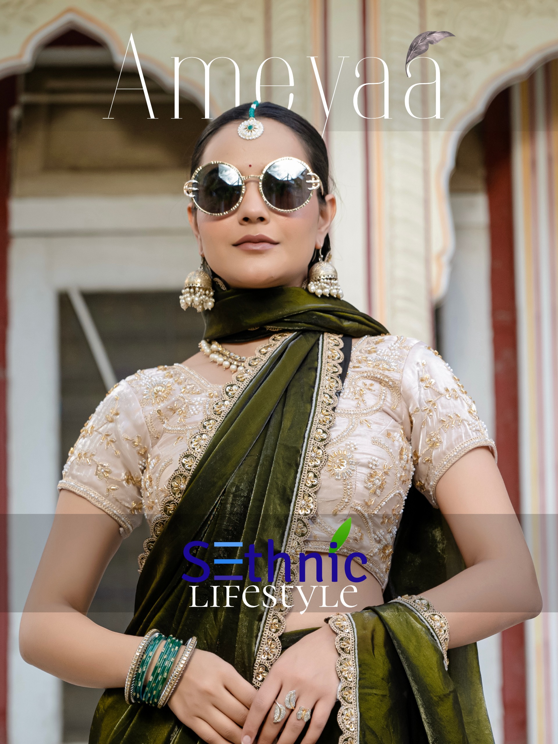Sethnic Lifestyle Wholesale Satin Velvet Saree Heavy Blouse Catalog