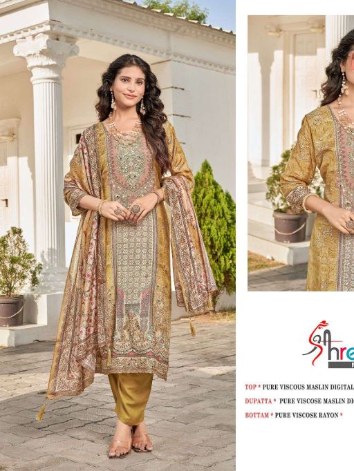 Shree Fab Design NO KT 242 Cotton Wholesale Handwork Pakistani Suit Collection 