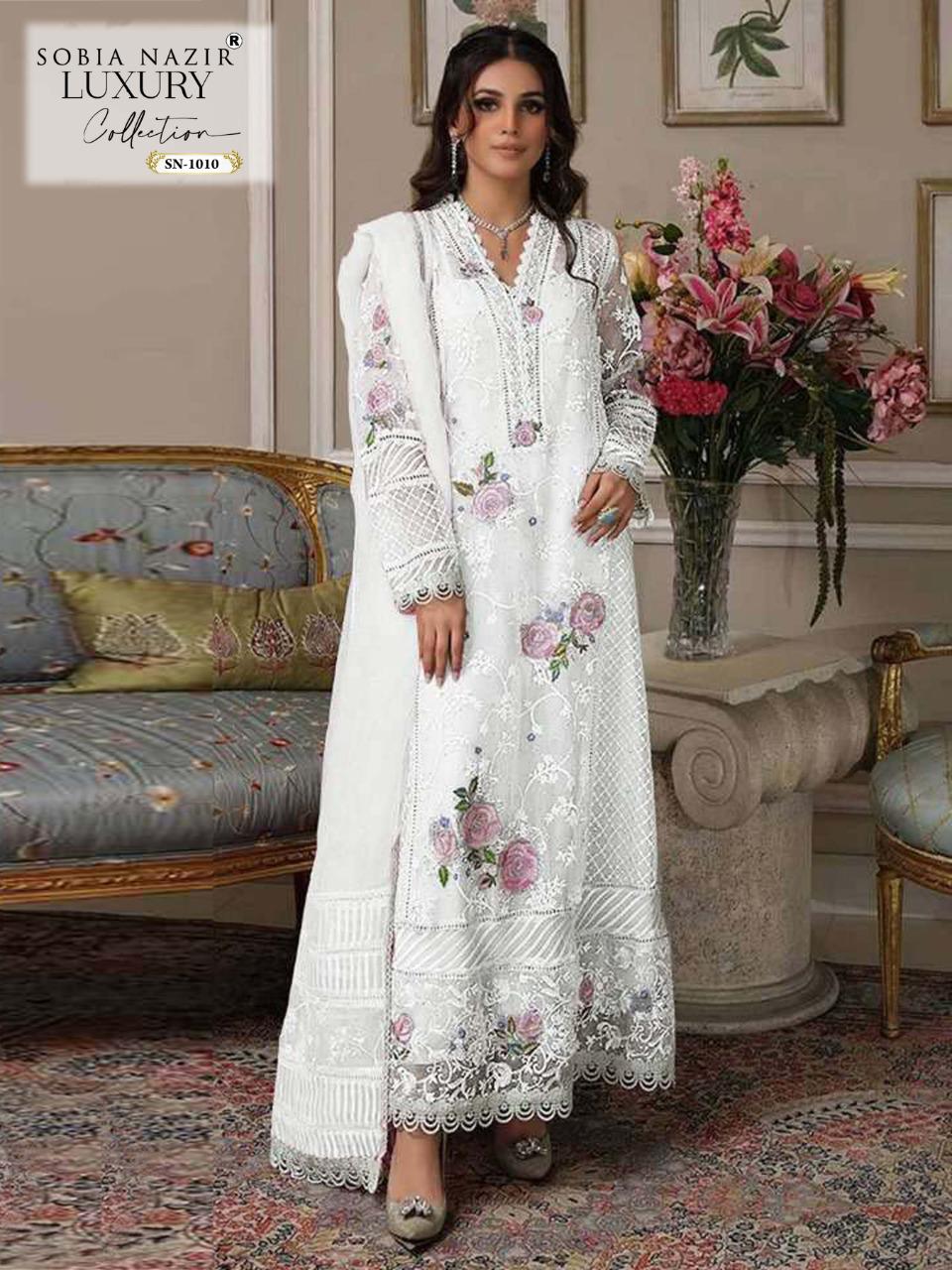 Sobia Nazir SN-1010 Semi Stitched Pakistani Suit Wholesale Catalog