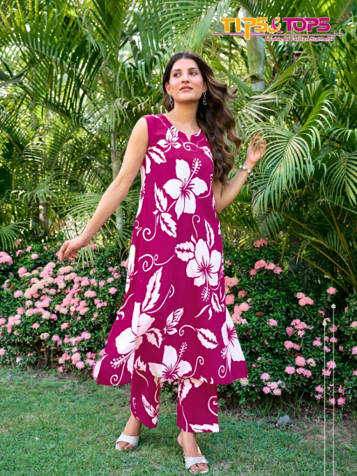 TIPS & TOPS Olivia Vol 02 Reyon Printed A-Line Co-Ord Set - Image 3