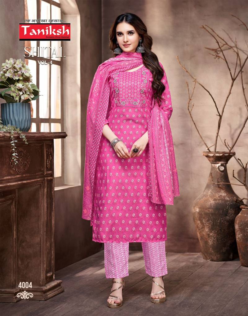 Taniksh Shital Vol 4 Wholesale Cotton Kurti With Bottom Dupatta - Image 5