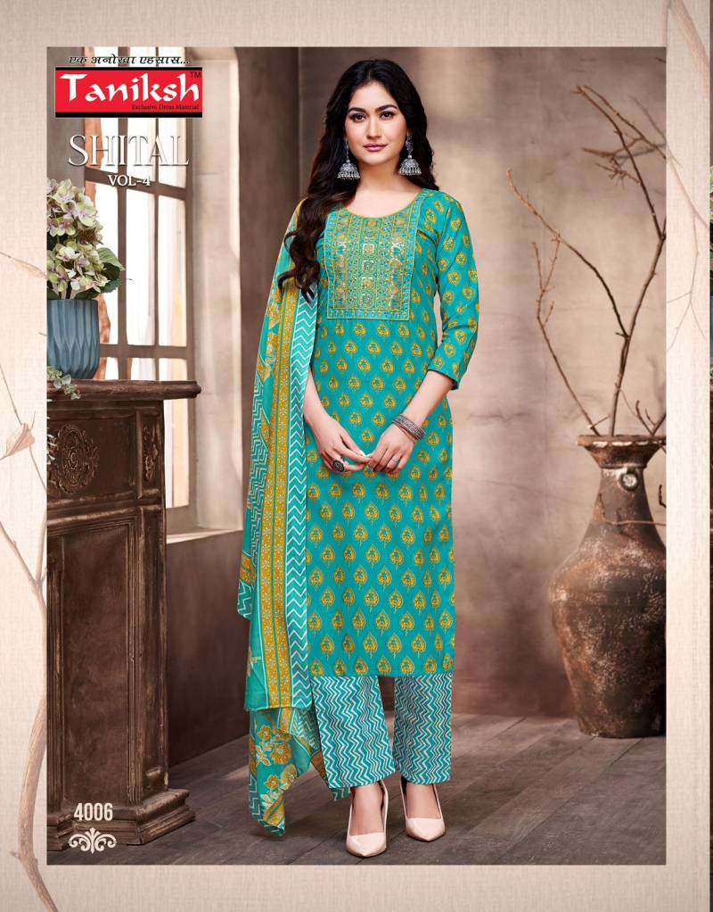 Taniksh Shital Vol 4 Wholesale Cotton Kurti With Bottom Dupatta - Image 3