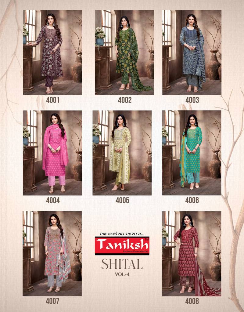 Taniksh Shital Vol 4 Wholesale Cotton Kurti With Bottom Dupatta - Image 6
