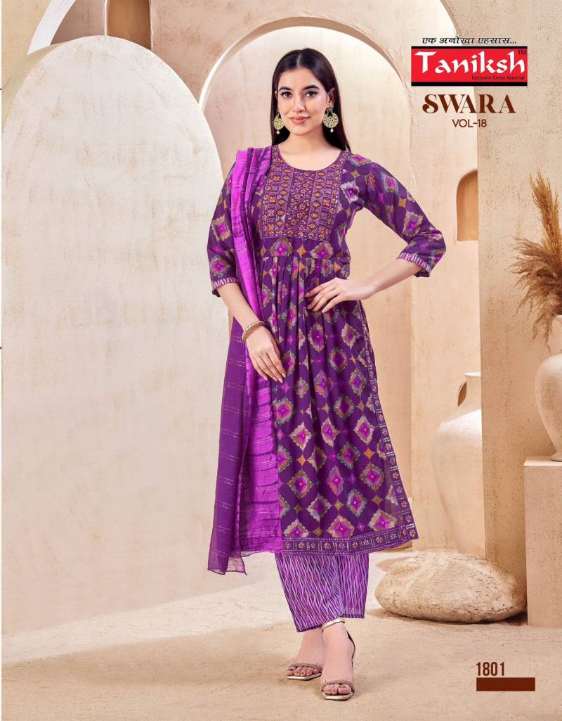 Taniksh Swara Vol 18 Wholesale Rayon Kurti With Bottom Dupatta Catalog - Image 3