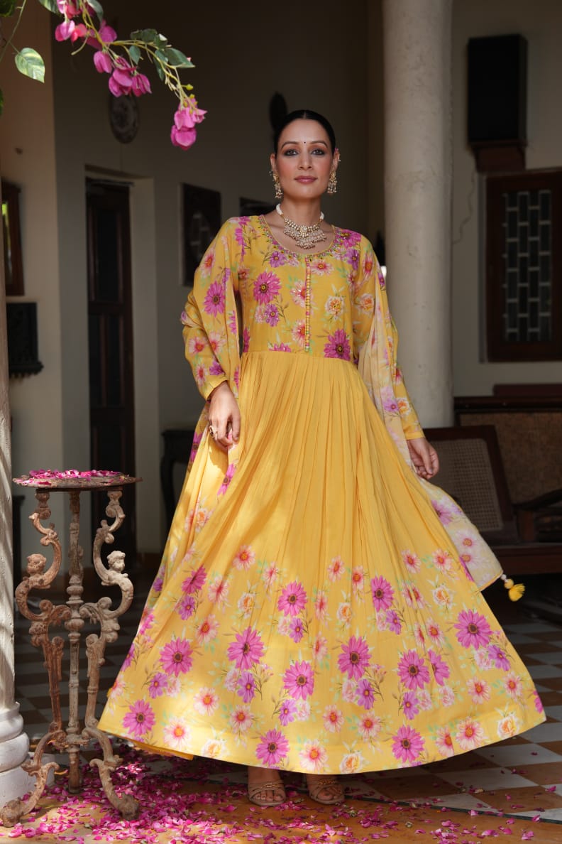 Tanyaa P 249 Cotton Touchup Readymade Anarkali Suit Collection