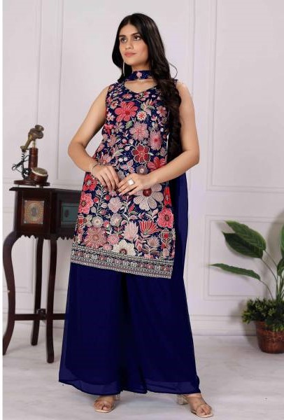 Th 007 A To D Blooming Georgette Wholesale Salwar Kameez Catalog