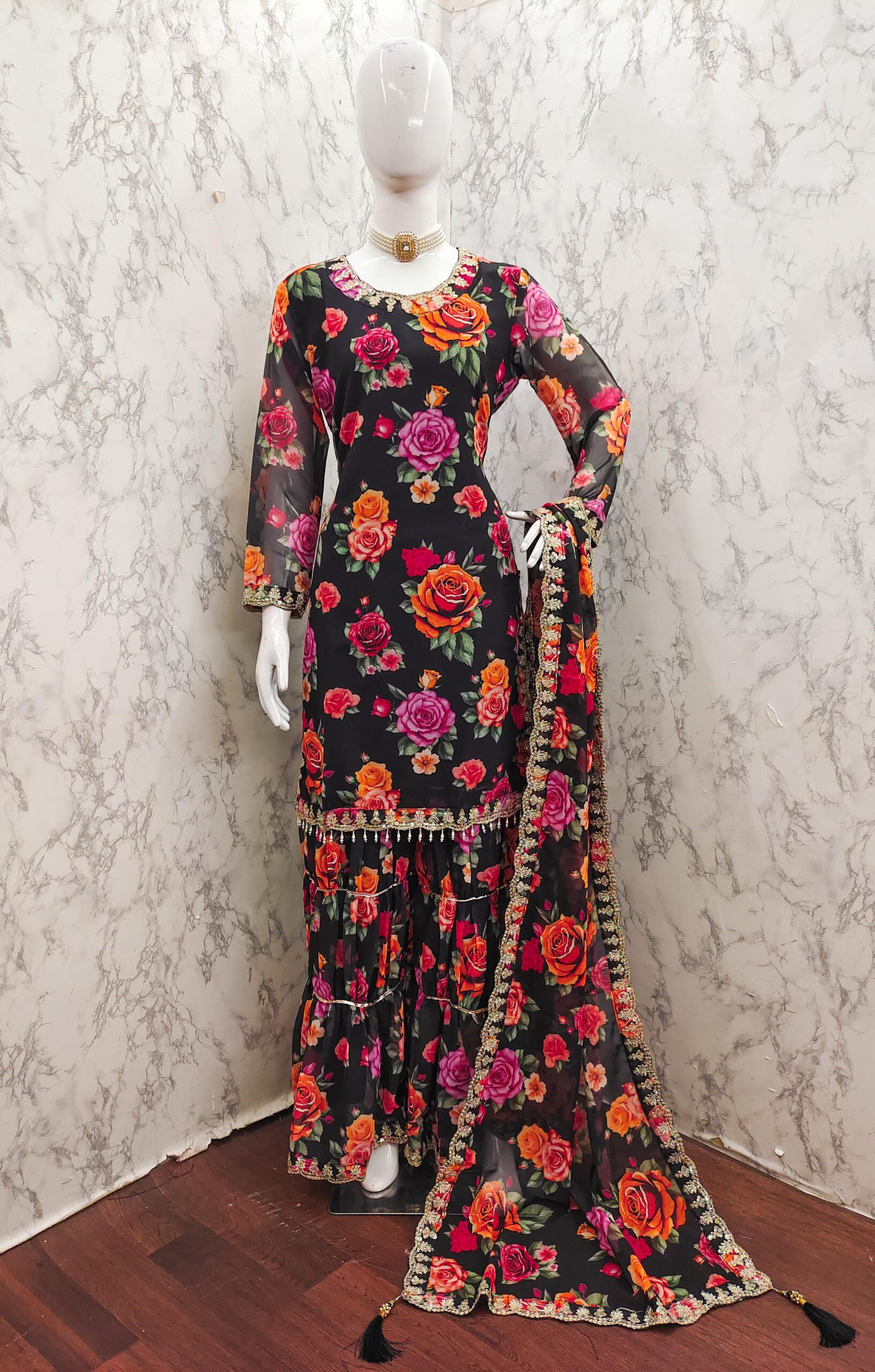 Threadthrill Design 009 Embroidered Heavy Georgette Salwar Suit Catalog