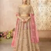 Vardan 31 Chikoo Colour Embroidered Banarasi Wedding Lehenga