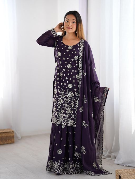 Vardan Code SP-20 Wholesale Georgette Sharara Suit Catalog